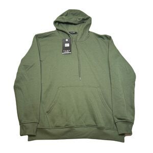 Galaxy‎ J Come Hoodie Womens Large Olive Heavyweight Loose Fit Fleece Lined